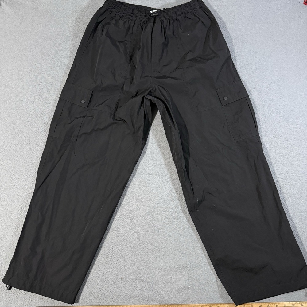 Victoria's Secretโ PINK Pants Windbreaker Zip Leg Wide Track Workout Black XL